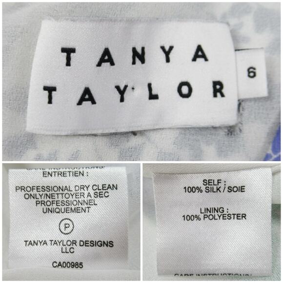 TANYA TAYLOR Bianka Ditzy Mixed Floral Silk Mini Dress Women’s Size 6 - Picture 15 of 16